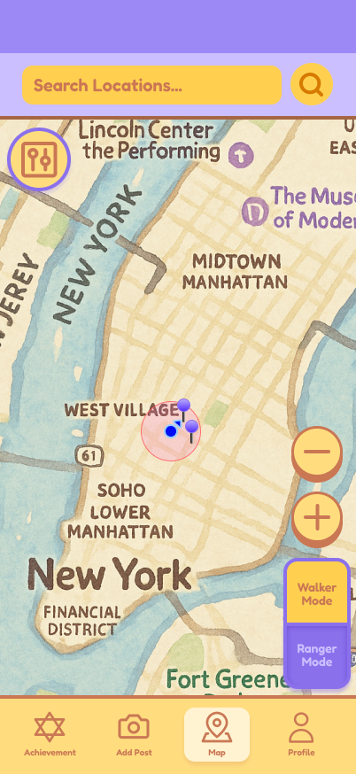 Main map page