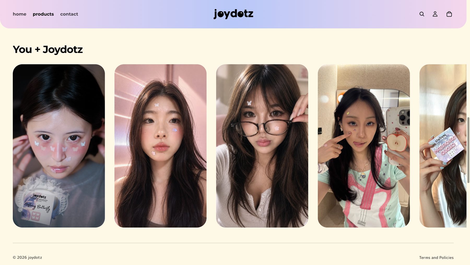You + Joydotz — customer selfies wearing the patches